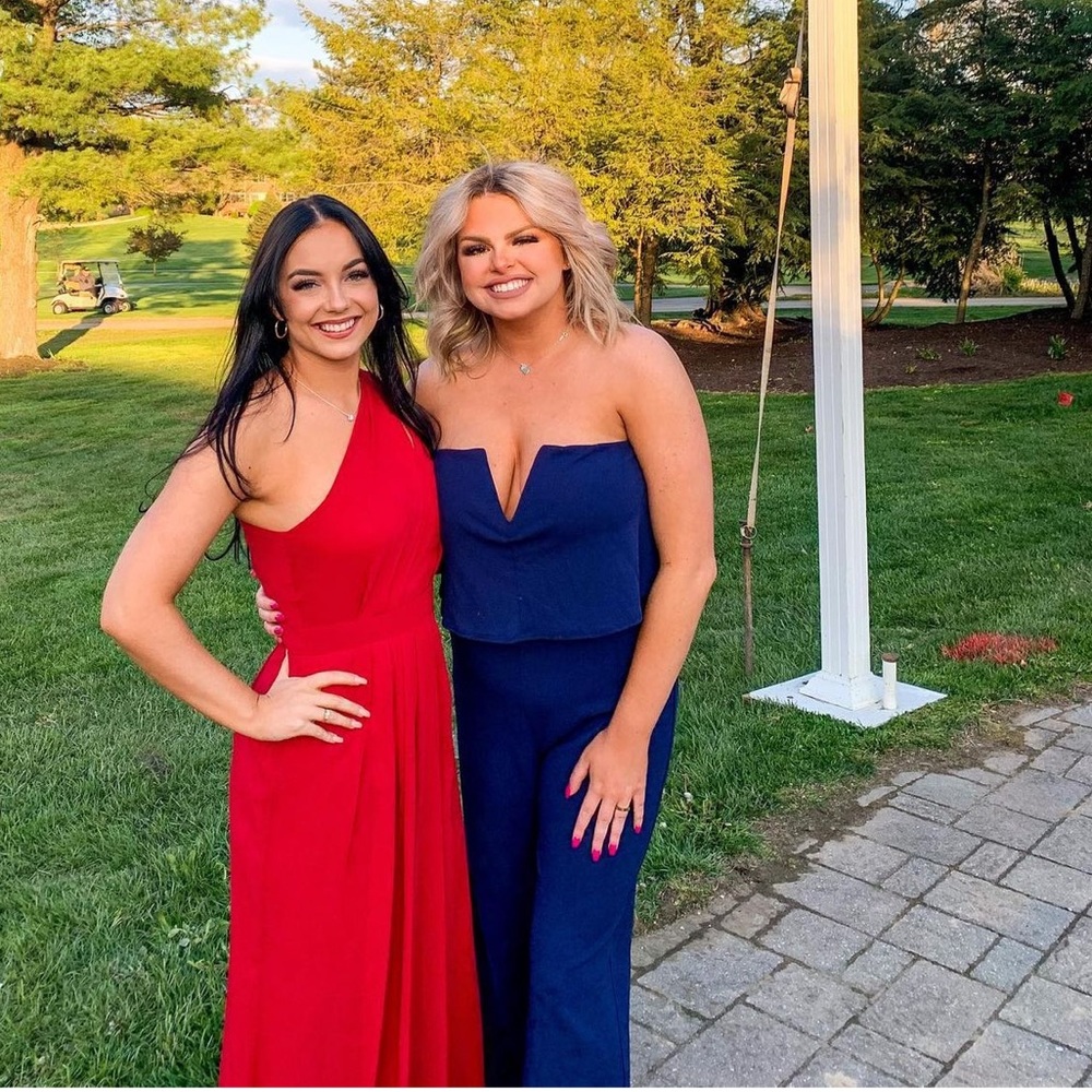 Lulus Strapless Navy Jumpsuit